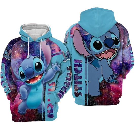 Stitch Disney Blue Over Print 3d Hoodie Zip Hoodie Moonbestprint