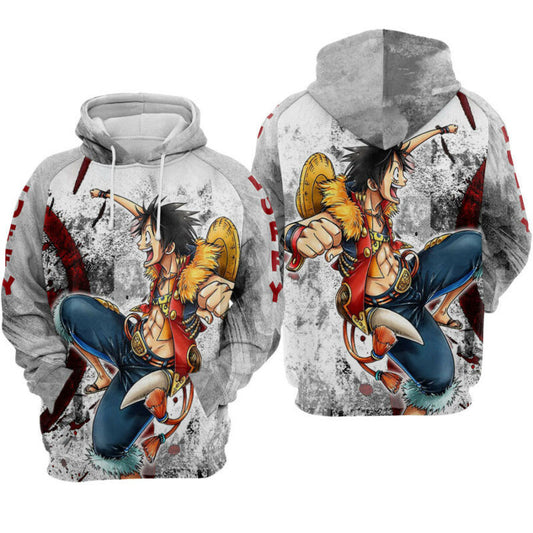 One Piece Luffy Color Hoodie Zip Hoodie Moonbestprint