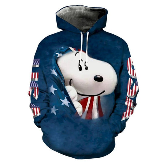 American Flag Snoopy Full All Over Print 3d Hoodie Zip Hoodie 1011 Moonbestprint