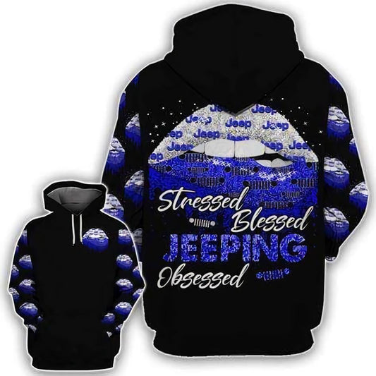Jeep Love Gift, Jeep Jeeping Obsessed Lips All Over Print Hoodie, Zip Hoodie Moonbestprint