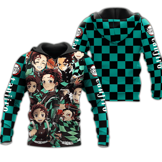 Tanjiro Zip Demon Slayers Anime Manga For Men And Women 3d Hoodie Zip Hoodie Moonbestprint