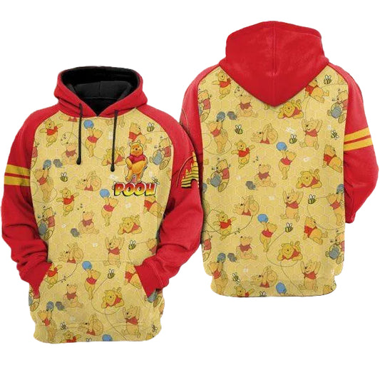 Winne The Pooh Pattern Disney Cartoon 2k625 Lover Gift , Winne The Pooh All Over Print 3d Hoodie Moonbestprint