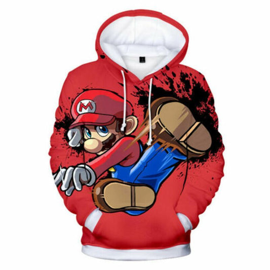 New Cartoon Super Mario Over Print 3d Hoodie Zip Hoodie Moonbestprint