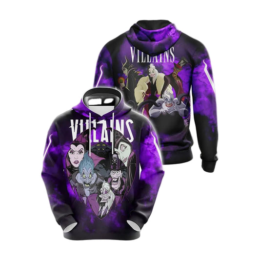 Disney Vilains All Over Print Hoodie, Zip Hoodie 511 Moonbestprint