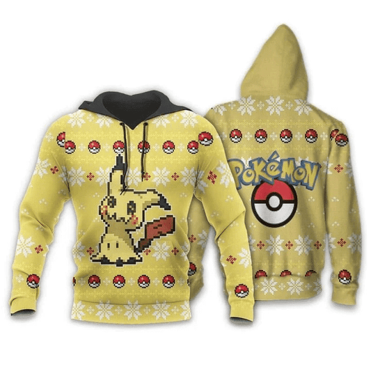 Pokemon Mimikyu Ugly Christmas Anime Manga For Men And Women 3d Hoodie Zip Hoodie Moonbestprint