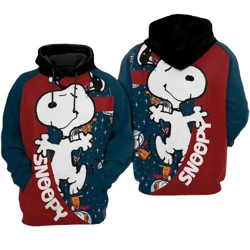 Snoopy Hoodie Red Mixed Green Moonbestprint