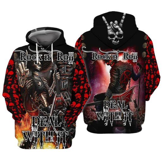 Rock N Roll Deal With It For Men And Women 3d Hoodie Zip Hoodie Moonbestprint