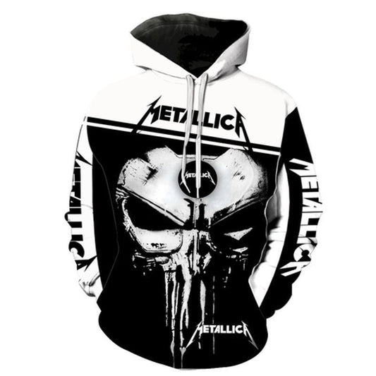 Metallica Band Punisher Skull All Over Printed Custom 3d Hoodie Moonbestprint