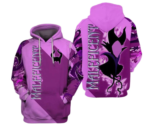 Maleficent Purple 3d Hoodie Zip Hoodie Moonbestprint