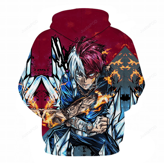 My Hero Academia Todoroki Shoto Anime 3d Hoodie Moonbestprint