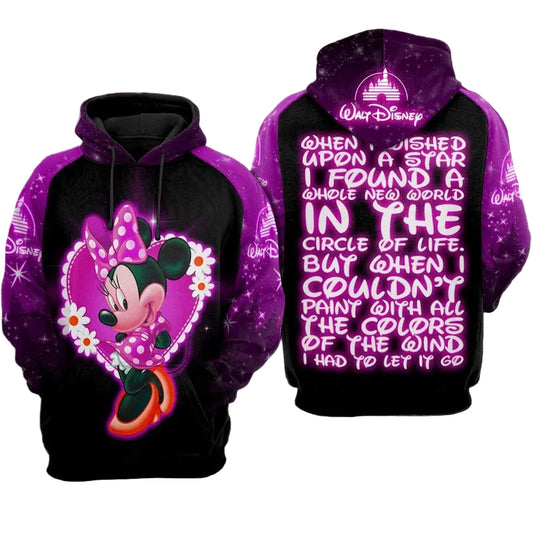 Disney Minnie When I Wish Upon A Star Quote Over Print 3d Hoodie Zip Hoodie 2 Moonbestprint