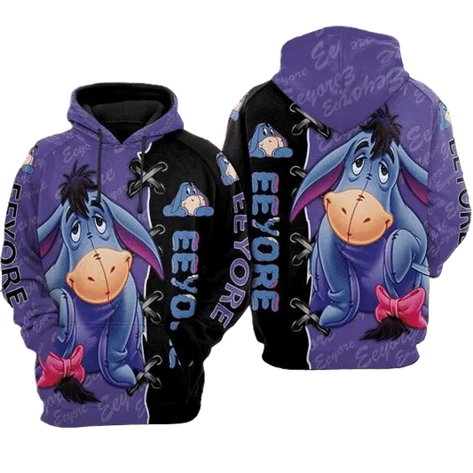 So Cute Eeyore Donkey Winnie-the-pooh 100 Fan Gift Stylist Unisex Cartoon Graphic Outfits Aop Hoodie Moonbestprint