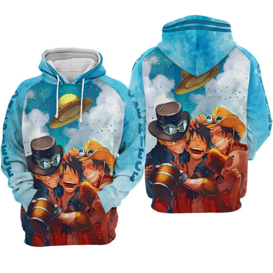 One Piece Ace Luffy Sabo Hoodie Zip Hoodie Moonbestprint