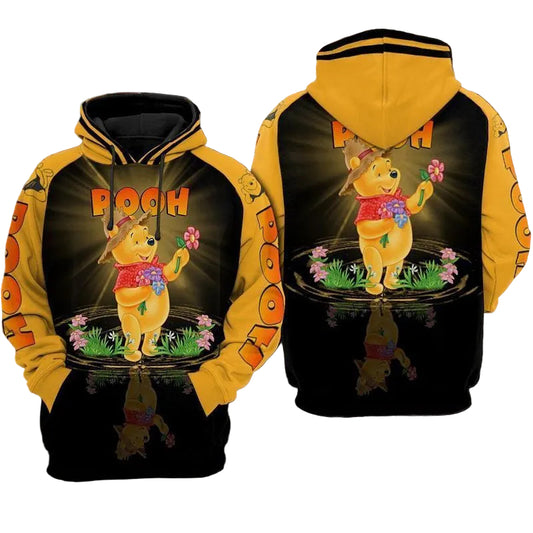 For Winnie The Pooh Lovers Water Reflection Effect Flower 3d Hoodie 3 Moonbestprint