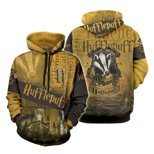 Hufflepuff Logo Harry Potter Houses 3d Hoodie Moonbestprint