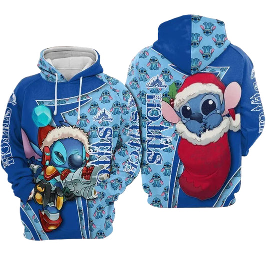 Cute Santa Stitch Disney, Lilo And Stitch Disney, Iron Stitch Aop Hoodie Moonbestprint