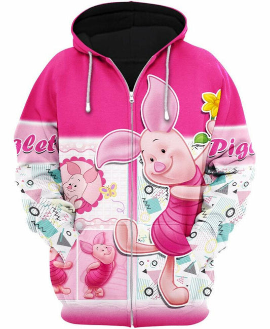 Piglet Disney Pink 3d Hoodie Zip Hoodie Moonbestprint