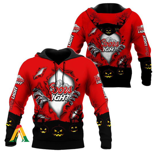 Scary Night Halloween Coors Light Hoodie &amp; Zip Hoodie Moonbestprint