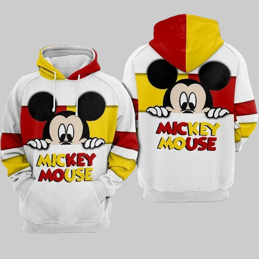 Mickey Mouse White Over Print 3d Hoodie Zip Hoodie Moonbestprint