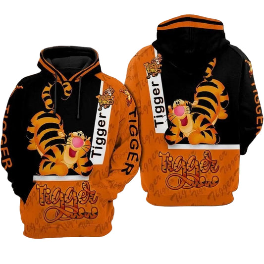 Tigger Cartoon Winnie The Pooh Over Print 3d Hoodie Zip Hoodie 1253 Moonbestprint