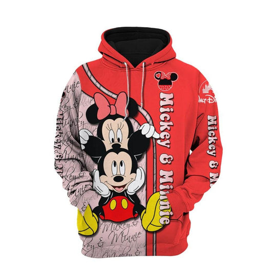 Mickey And Minnie Fan Gift, Mickey And Minnie Gift, Stylist Unisex Cartoon Graphic Outfits Aop Hoodie, Zip Hoodie Moonbestprint