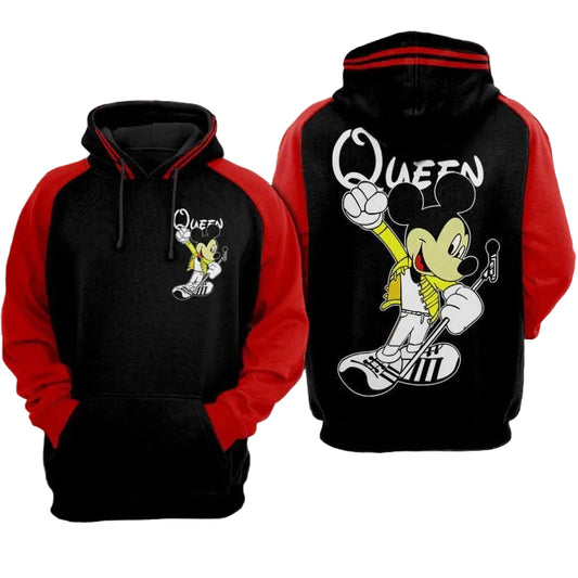 Mickey Queen Freddie Mercury Over Print 3d Hoodie Zip Hoodie Moonbestprint