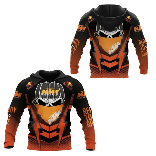 Red Bull Ktm Racing, Ktm Racing Team Skull, Ready To Race All Over Print Hoodie, Zip Hoodie 55 Moonbestprint