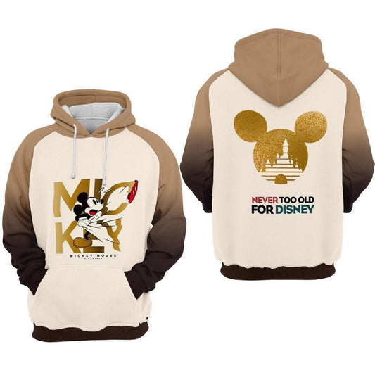 Mickey Mouse Never Too Old For Disney Over Print 3d Hoodie Zip Hoodie 654 Moonbestprint