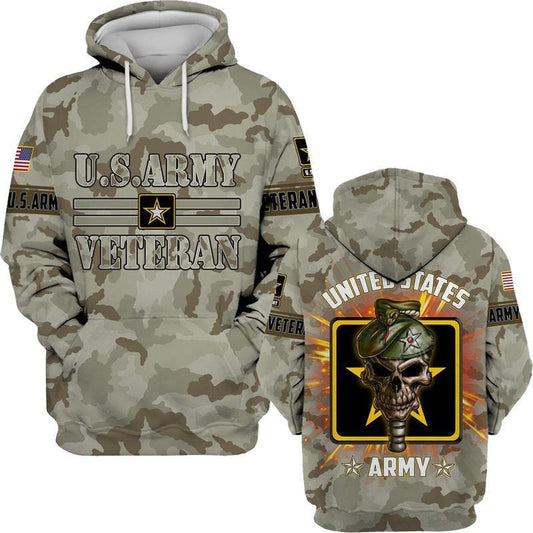 For Us Army Veteran Lovers 3d Hoodie Moonbestprint