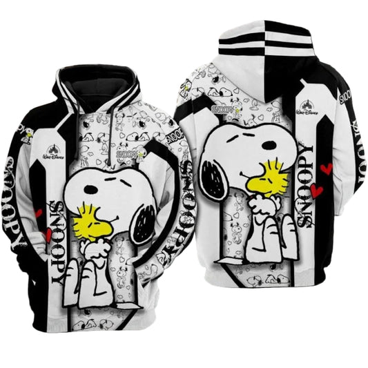 Snoopy And Woodstock Cartoon Peanuts Over Print 3d Hoodie Zip Hoodie Moonbestprint