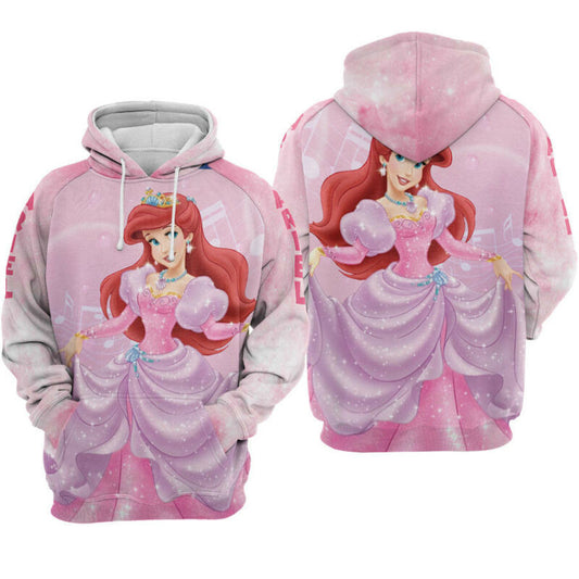 Ariel Princess Hoodie Zip Hoodie Moonbestprint