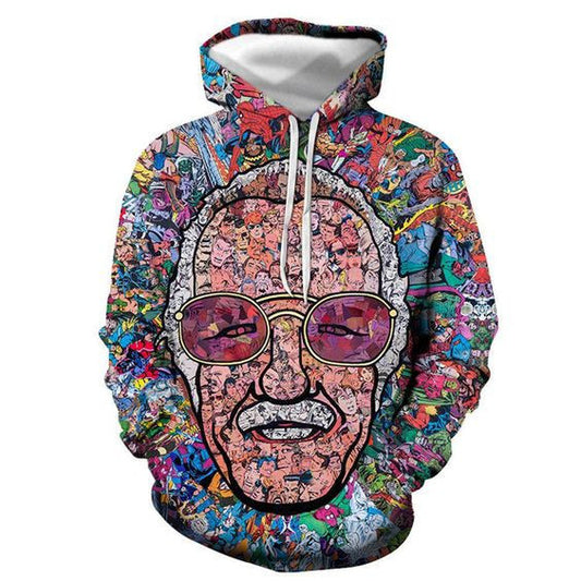 3d Graphic Printed Hoodies Stan Lee Moonbestprint