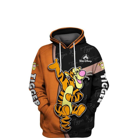 Cheerful Tigger Winnie The Pooh, Tigger Disney Ver11 All Over Print Hoodie Moonbestprint