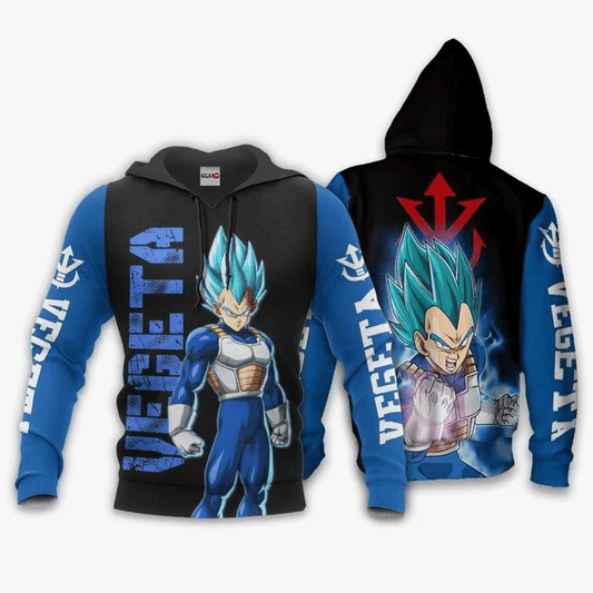 Dbz Vegeta Saiyan Blue Dragon Ball Anime Manga For Men And Women 3d Hoodie Zip Hoodie Moonbestprint