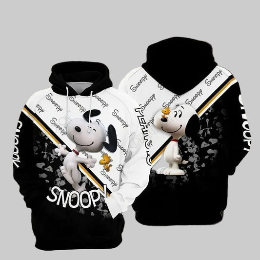 Peanuts Snoopy Cute Lover Black And White 3d Hoodie Zip Hoodie 986 Moonbestprint