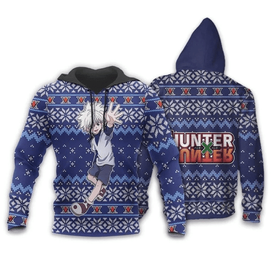 Killua Ugly Christmas Hunter X Hunter Anime Manga For Men And Women 3d Hoodie Zip Hoodie Moonbestprint