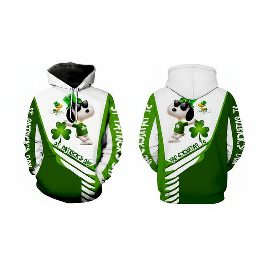 Irish Saint Patrick's Day Snoopy Color Full 3d Hoodie Moonbestprint