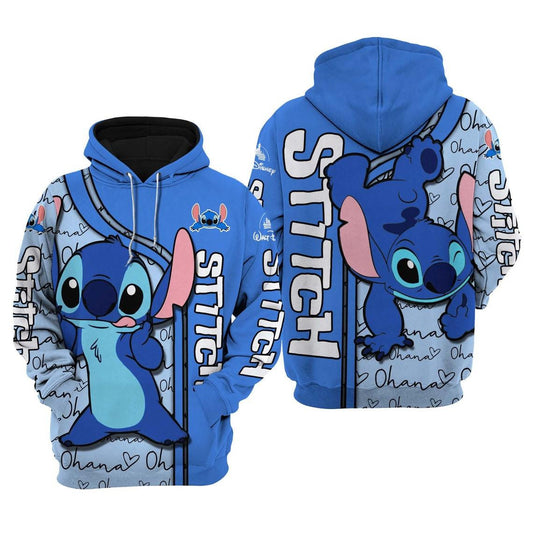 Dancing Stitch Fan Gift, Dancing Stitch Gift, Stylist Unisex Cartoon Graphic Outfits Aop Hoodie, Zip Hoodie Moonbestprint