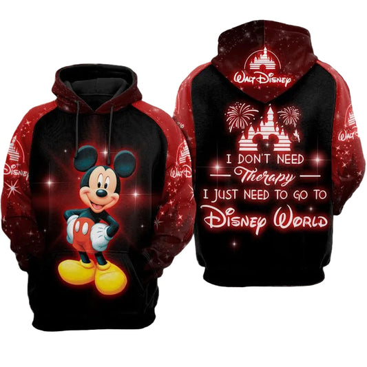 I Dont Need Therapy I Need Disneyworld Mickey Over Print 3d Hoodie Zip Hoodie 2 Moonbestprint