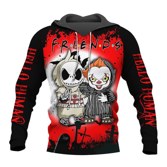 Jack Skellington Skull Friends Over Print 3d Hoodie Zip Hoodie Moonbestprint