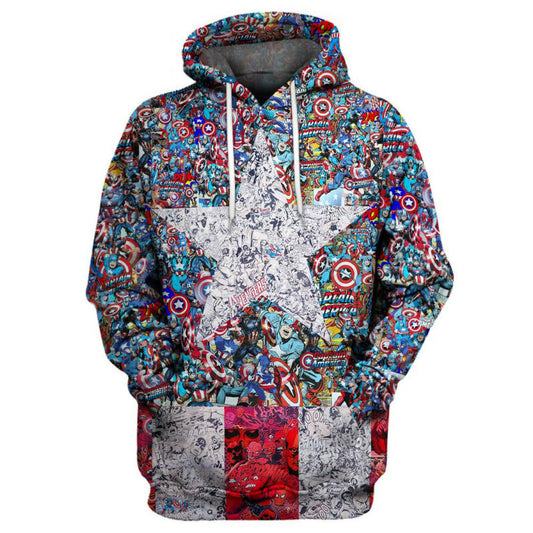 Marvel Captain America 3d Hoodie Zip Hoodie Moonbestprint