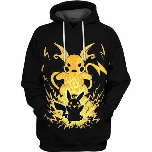 Pikachu And Raichu Pokemon 3d Hoodie Zip Hoodie Moonbestprint