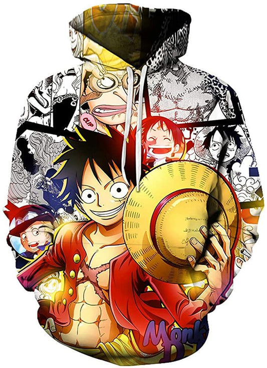 Lontse Anime One Piece Hoodie Monkey D Luffy Novelty 3d Printed Hoodies Moonbestprint