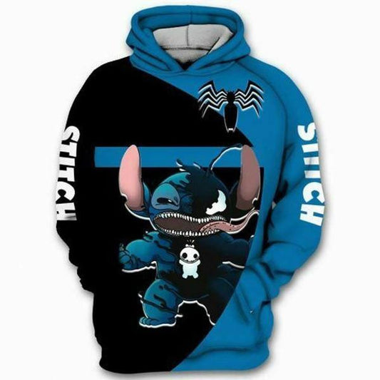 Venom Stitch, Venom Marvel Comics, Stitch Disney All Over Print Hoodie Moonbestprint