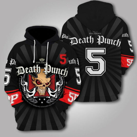 Five Finger Death Punch Rock &amp; Roll 3d Hoodie Zipper Hoodie Moonbestprint