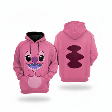 Stitch Angel Pink 3d Hoodie Zip Hoodie Moonbestprint