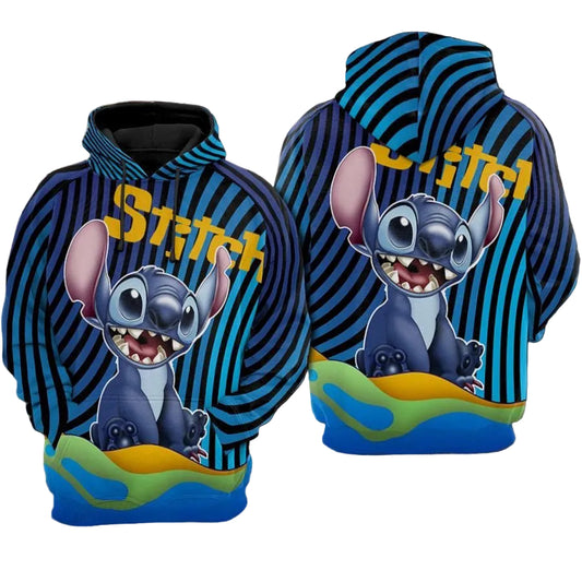 Cartoon Lilo And Stitch Over Print 3d Hoodie Zip Hoodie 1092 Moonbestprint