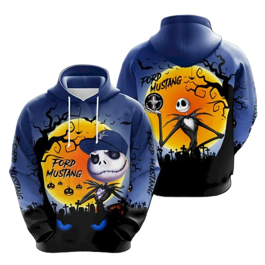 Ford Mustang Jack Skellington All Over Printed 3d Hoodie Moonbestprint