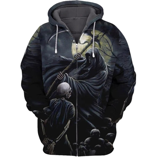 Grim Reaper For Men And Women 3d Hoodie Zip Hoodie Moonbestprint