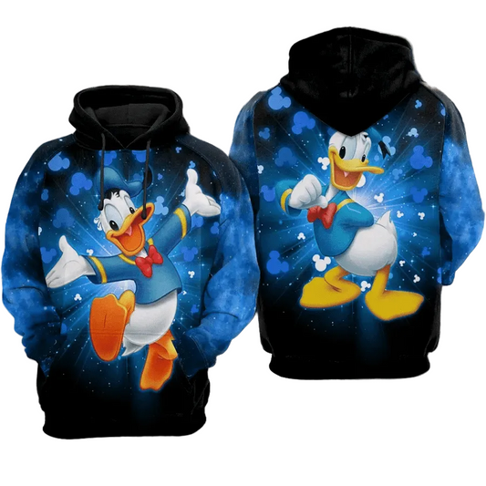 Donald Duck Bling Mickey Mouse Disney Cartoon 504 Fan Gift Stylist Unisex Cartoon Graphic Outfits Aop Hoodie Moonbestprint